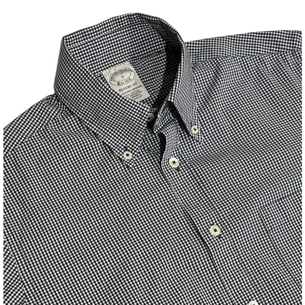 Brooks Brothers 1818 Regent Fit Non Iron Long Sleeve Navy Blue White Size Small